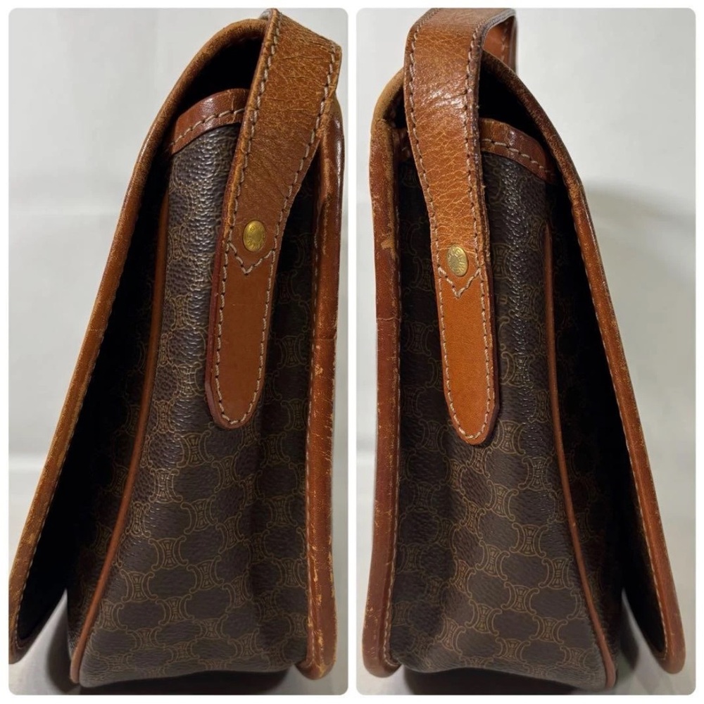 Celine Dark Brown and Tan Shoulder Bag - Picture 3 of 16